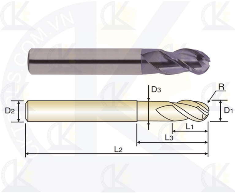 Dao cầu phay nhôm YG EG908, Dao phay cầu YG EG908
