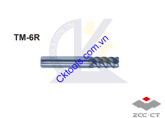 Dao phay  ZCCCT  dòng  TM-6R-D25.0R4.0 , Dao phay  ngón hợp kim   ZCC.CT    TM-6R-D25.0R4.0